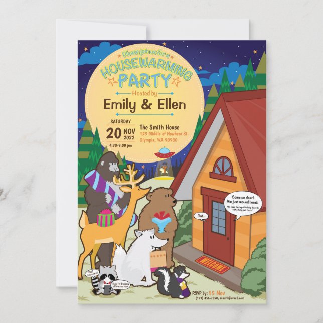 Invitación a una fiesta de calentamiento de la cas (Anverso)
