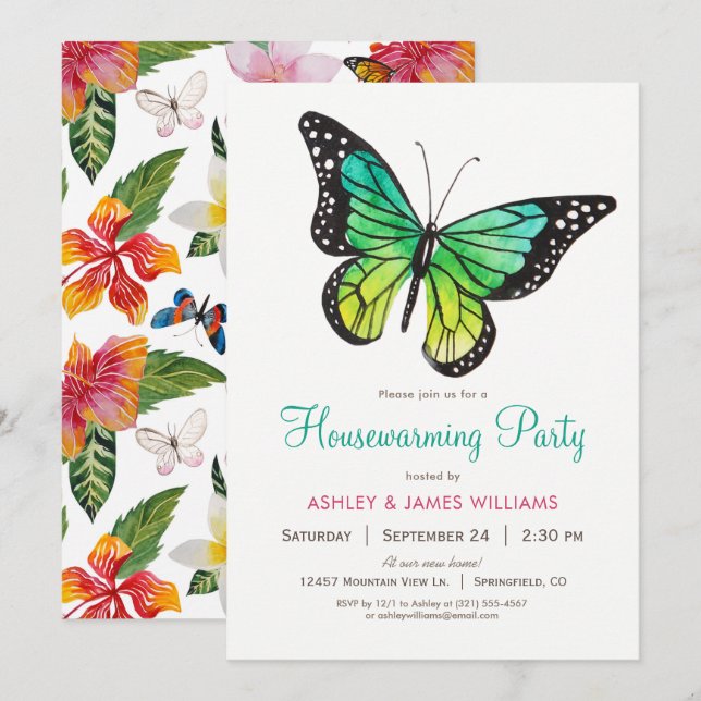 Invitación a una fiesta de calentamiento de la cas (Anverso / Reverso)