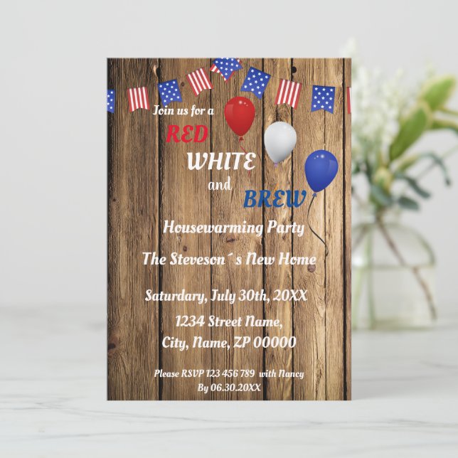 Invitación a una fiesta de calentamiento de la cas (Anverso de pie)