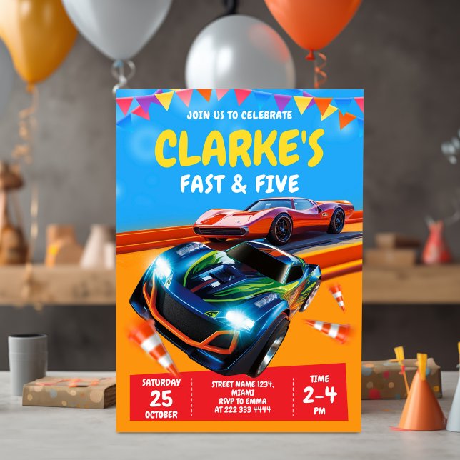 Invitación a una fiesta de Carreras de coches rápi (Subido por el creador)