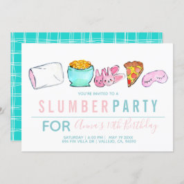 Invitación a una fiesta de chica de niño azul con