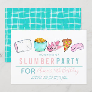 Invitación a una fiesta de chica de niño azul con