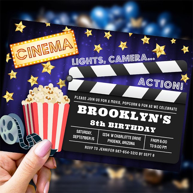 Invitación a una fiesta de cine, velada de cine (Subido por el creador)