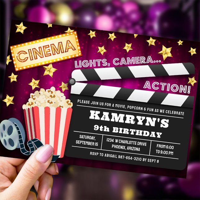 Invitación a una fiesta de cine, velada de cine (Subido por el creador)