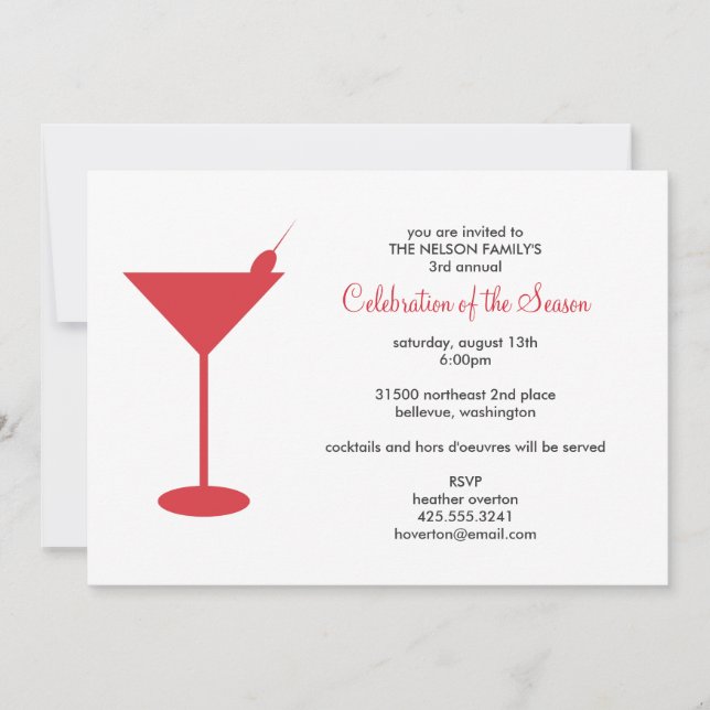 Invitación a una fiesta de cóctel (Anverso)