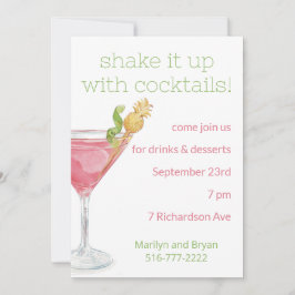 Invitación a una fiesta de cóctel cosmopolita con 