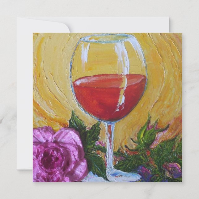 Invitación a una fiesta de cócteles de copas de vi (Anverso)