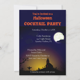 Invitación a una fiesta de cócteles de Halloween e