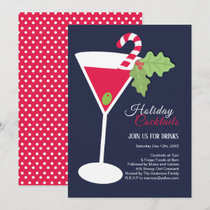 Invitación a una fiesta de cócteles para Navidades