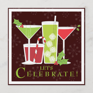 Invitación a una fiesta de cócteles para Navidades