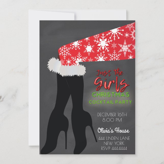 Invitación a una fiesta de cócteles para Navidades (Anverso)
