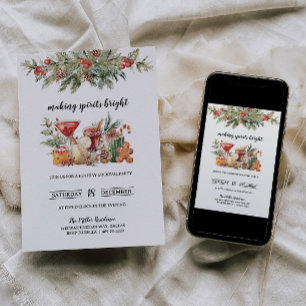 Invitación a una fiesta de cócteles para navidades