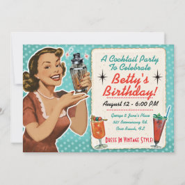 Invitación a una Fiesta de Cócteles Retro