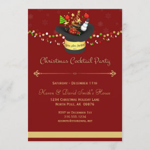 Invitación a una fiesta de cócteles rojos para Nav