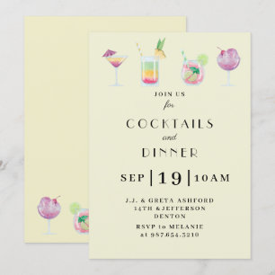 Invitación a una fiesta de cócteles y bebidas