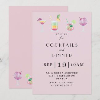 Invitación a una fiesta de cócteles y bebidas