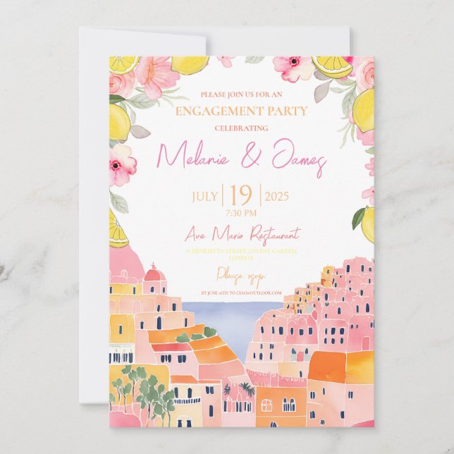 Invitación a una fiesta de compromiso con temas it (Anverso)