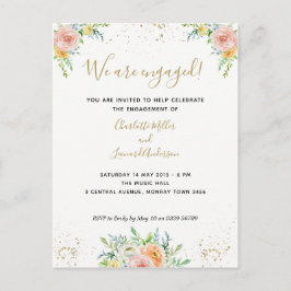 Invitación a una fiesta de compromiso floral infor
