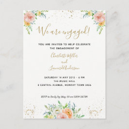 Invitación a una fiesta de compromiso floral infor