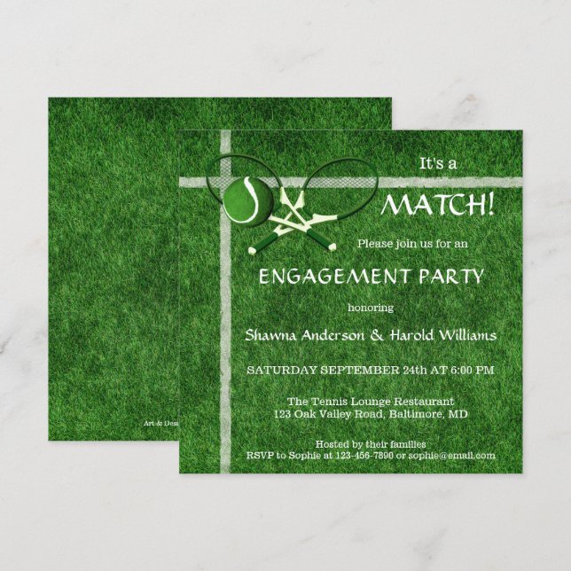 Invitación a una fiesta de compromiso temática del (Anverso / Reverso)