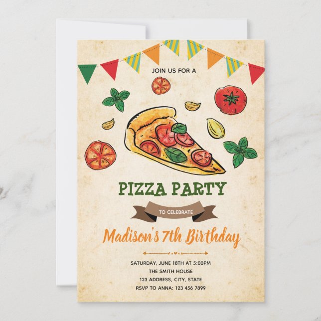Invitación a una fiesta de cumpleaños (Anverso)
