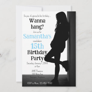 Invitación a una fiesta de cumpleaños adolescente 