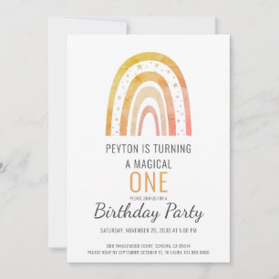Invitación a una fiesta de cumpleaños con arcoiris