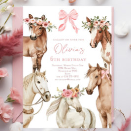 Invitación a una fiesta de cumpleaños de caballos,