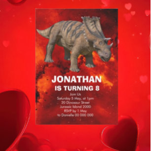 Invitación a una fiesta de cumpleaños de dinosauri
