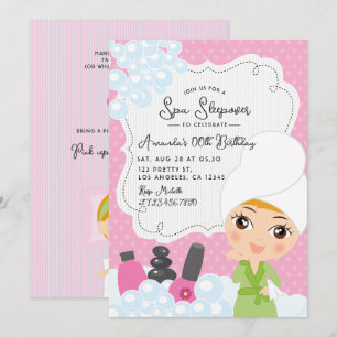 Invitación a una fiesta de cumpleaños de pijamada