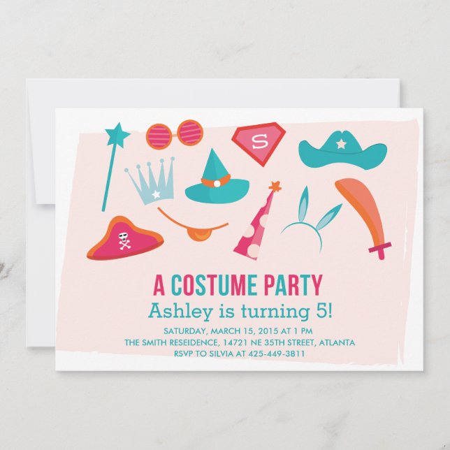 Invitación a una fiesta de cumpleaños de un Chica  (Anverso)