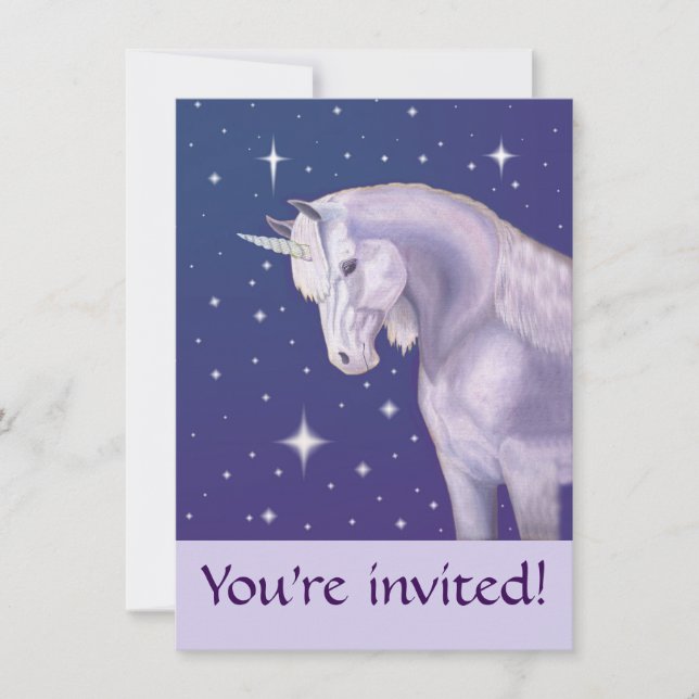 Invitación a una fiesta de cumpleaños de Unicornio (Anverso)