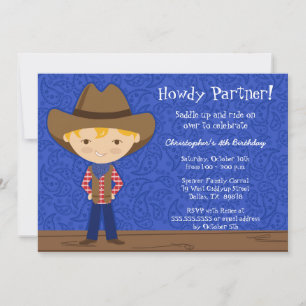 Invitación a una fiesta de cumpleaños de vaqueros