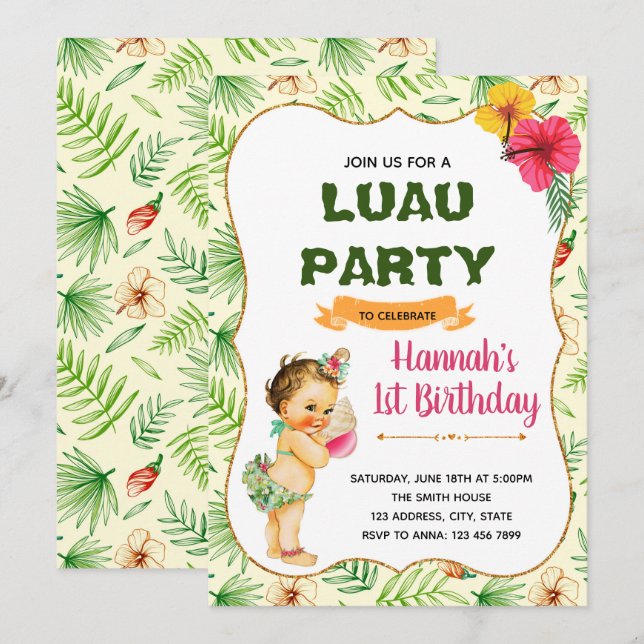 Invitación a una fiesta de cumpleaños para niños d (Anverso / Reverso)