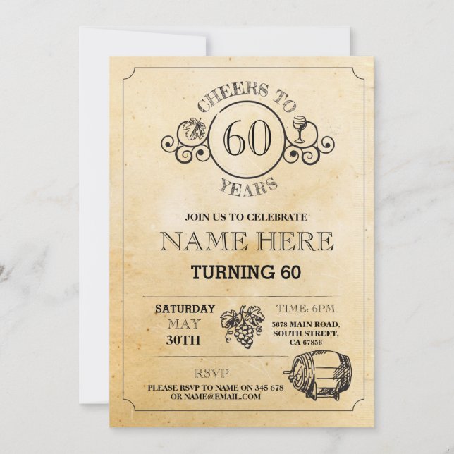 Invitación a una fiesta de cumpleaños rústica para (Anverso)