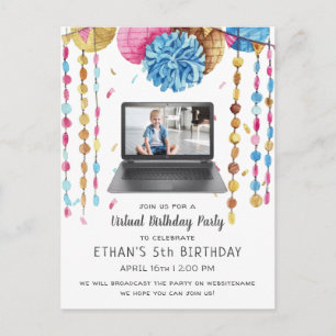 Invitación a una Fiesta de Cumpleaños Virtual