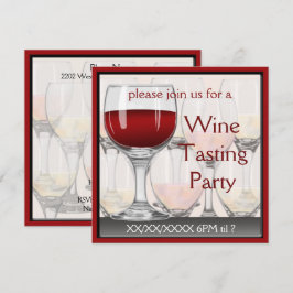 Invitación a una fiesta de degustación de vinos