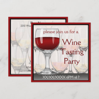 Invitación a una fiesta de degustación de vinos