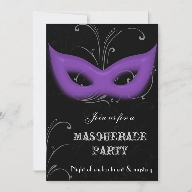 Invitación a una fiesta de disfraces con máscara (Anverso)