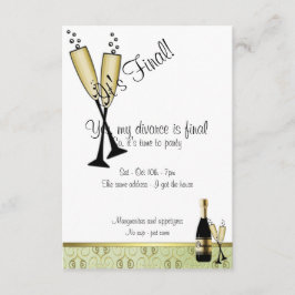 Invitación a una fiesta de divorcio en champaña