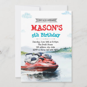 Invitación a una fiesta de esquí acuático Jet Ski