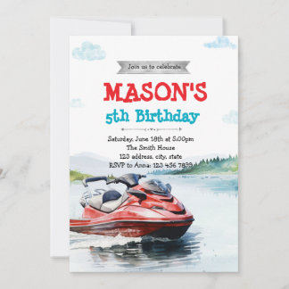 Invitación a una fiesta de esquí acuático Jet Ski