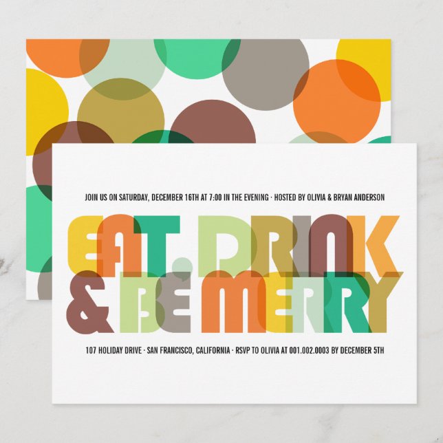 Invitación a una fiesta de feriado de feriado y be (Anverso / Reverso)