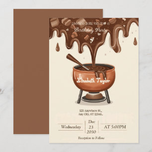 Invitación a una fiesta de fondue de chocolate – D