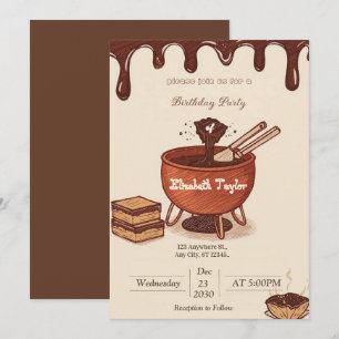 Invitación a una fiesta de fondue de chocolate – D
