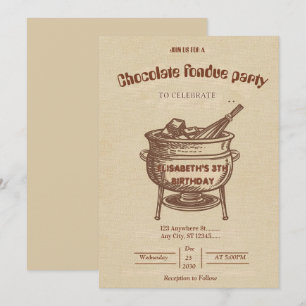 Invitación a una fiesta de fondue para amantes del