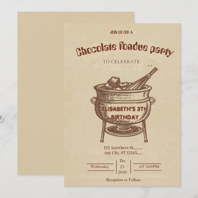 Invitación a una fiesta de fondue para amantes del (Anverso / Reverso)