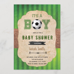 Invitación a una fiesta de fútbol para bebés