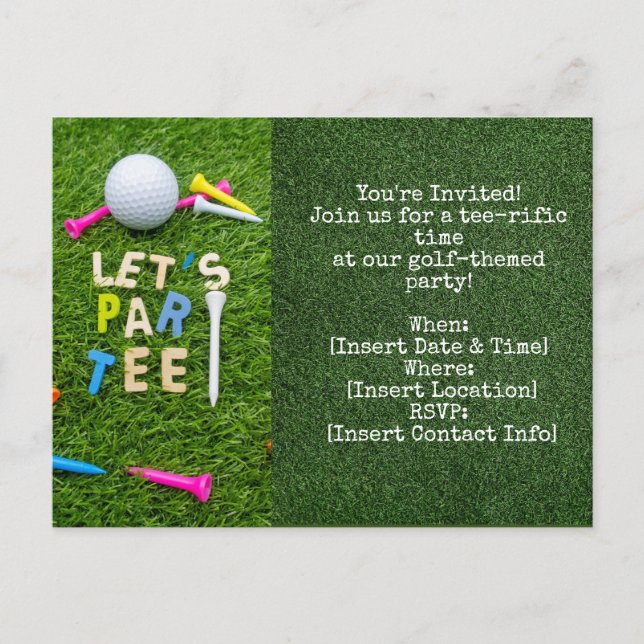 Invitación a una fiesta de golf en Par (Anverso)
