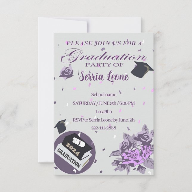 Invitación a una fiesta de graduación 2024 (Anverso)